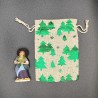 Pochette cadeau 2 santons métallisé vert